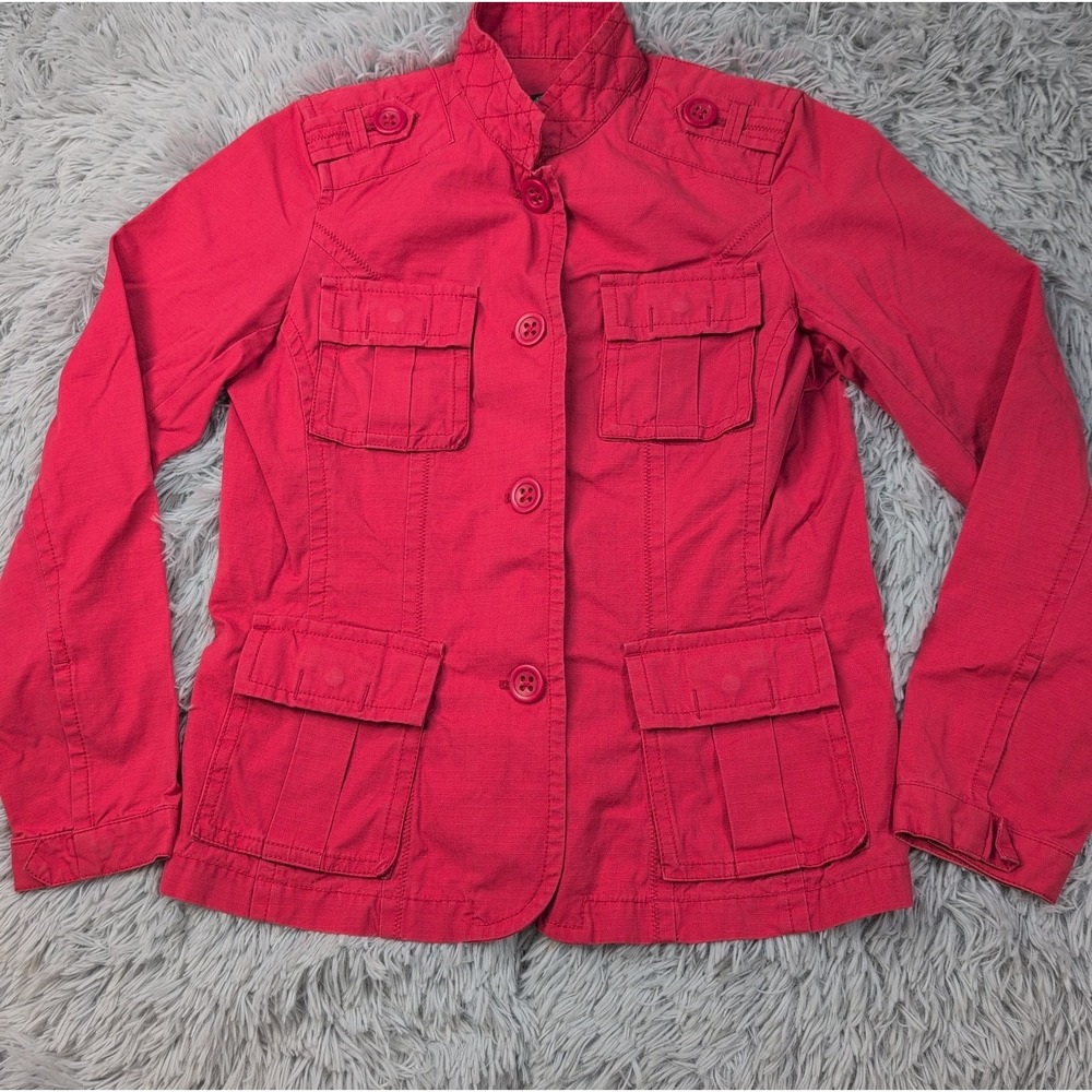 Eddie Bauer Jacket Womens M Utility Button Up Coat Lightweight Comfort Casual